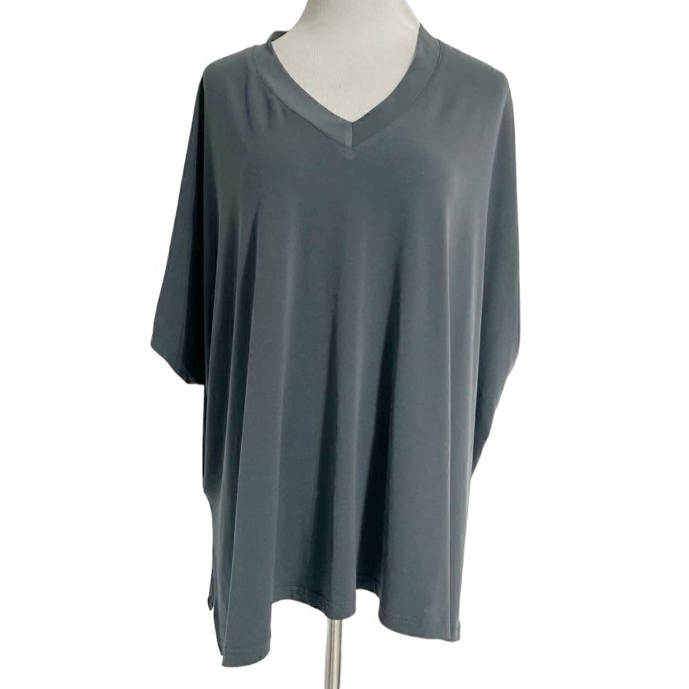 PLANET OS Top Blouse Black Slinky Liquid Microfiber Blend